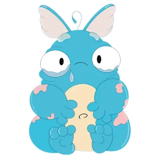 😢 Kreskówka, Słodkie, Płaczący, Smutny, Niebieski, Potwór telegram sticker