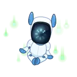 🤔 robô, fofo, arte digital, espaço, ficção científica, personagem whatsapp sticker