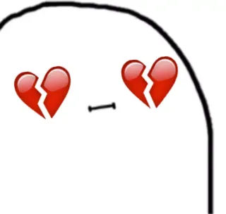 💔 мультфильм, разбитое сердце, грусть, эмодзи, печаль telegram sticker