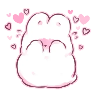 📩 rana, lindo, amor, corazones, pegatina, dibujos animados, kawaii telegram sticker