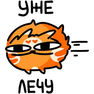 😏 Уже лечу 고양이, 만화, 귀여운, 나는, 스티커 telegram sticker