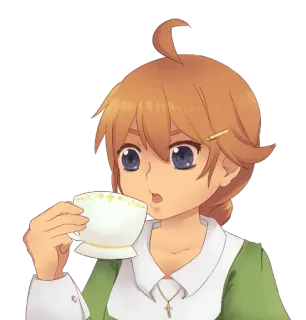 ☕ Anime, Minum, Karakter, Lucu, Teh, Cangkir telegram sticker