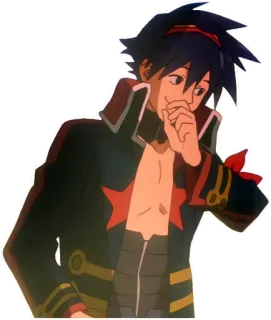 😊 Kamina Gurren Lagann anime, character, confident, smirking telegram sticker
