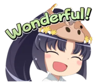 😸 Wonderful! anime, chibi, cute, happy, wonderful, girl, cartoon telegram sticker
