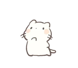 🤔 kat, dier, schattig, sticker, cartoon telegram sticker