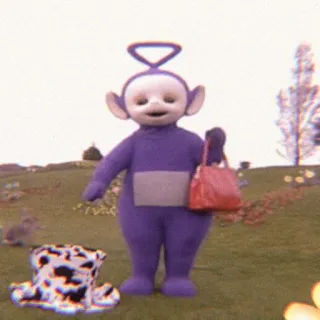💭 Tinky Winky Teletubbies Télétubbies, violet, dessin animé, enfants, Tinky Winky telegram sticker