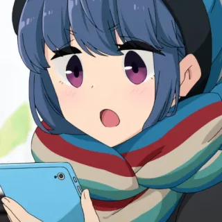 😯 anime, desenho animado, personagem, menina, telefone, surpresa telegram sticker