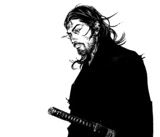 ⚔ Miyamoto Musashi Vagabond Samurái, Manga, Espada, Guerrero, Japón whatsapp sticker