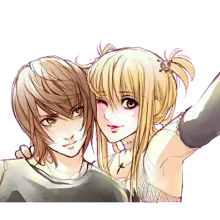 🖤 Light Yagami Death Note Anime, Manga, Death Note, Personnage, Light Yagami, Misa Amane telegram sticker