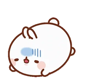 😰 kawaii, mignon, dessin animé, ours, triste, épuisé, mochi telegram sticker