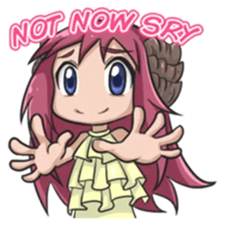😕 NOT NOW SRY น่ารัก, อนิเมะ, ขอโทษ, สาวปีศาจ, สติกเกอร์, เขา telegram sticker