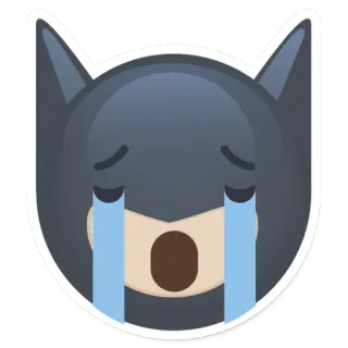 😭 Batman Batman, crying, sad, emoji, sticker telegram sticker