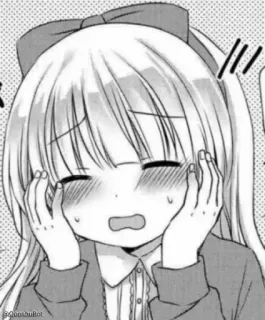 ☺️ anime, girl, manga, crying, embarrassed, blushing telegram sticker