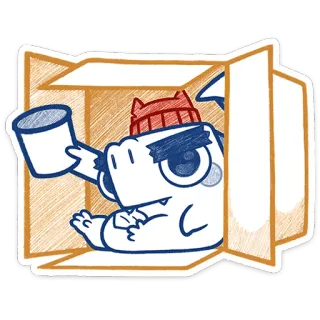 🍺 cute, kawaii, monster, box, cartoon, sticker, animal telegram sticker