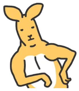 😐 Känguru, Tier, Cartoon, Illustration, Meme, Lustig, Humor telegram sticker