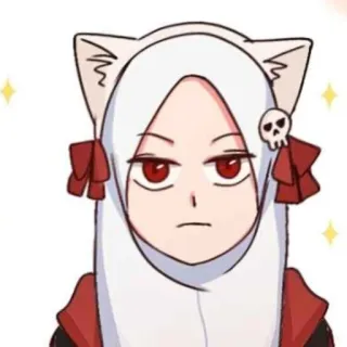 📎 애니메이션, 고양이 귀, 해골, 만화, 일러스트 telegram sticker