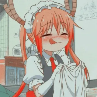 🐉 Tohru Miss Kobayashi's Dragon Maid anime, dragon, maid, cartoon telegram sticker