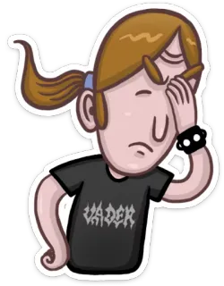 🤦 VADER persona, facepalm, banda, Vader, música telegram sticker