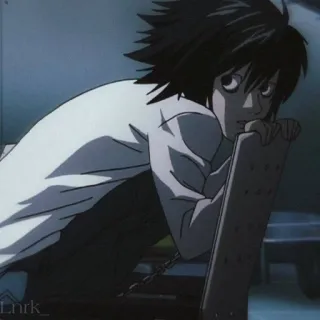 🌟 L Lawliet Death Note anime, manga, detective, L, Death Note, character telegram sticker