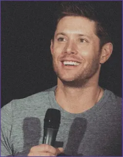 🐚 Jensen Ackles man, celebrity, actor, microphone, smiling telegram sticker