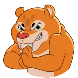 ๐ cartoon, animal, sabertooth, tiger, mammal, cute, character, angry telegram sticker