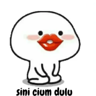 😀 sini cium dulu kiss, cartoon, lips, love, affectionate telegram sticker