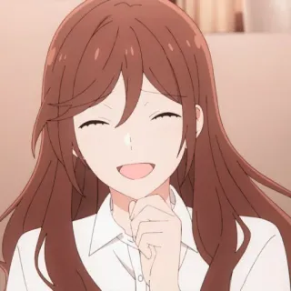 🍥 Anime, Garota, Feliz, Sorrindo, Desenho animado, Ilustração telegram sticker