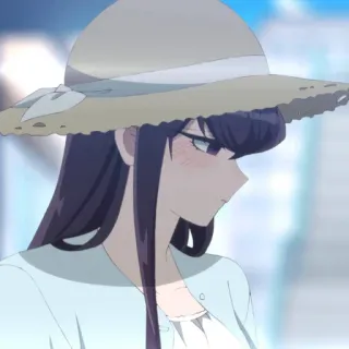 👒 Komi Shouko Komi Can't Communicate 애니메이션 여자, 모자, 귀여운, 코미 양은 커뮤증입니다, 코미 쇼코, 애니메이션 캐릭터 telegram sticker
