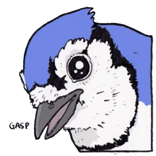 😍 GASP bird, blue jay, animal, gasp telegram sticker