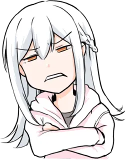 😡 Anime, Chica, Enojada, Dibujo animado, Pegatina, Molesta telegram sticker