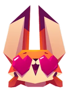 😍 zorro, animal, corazón, amor, dibujos animados whatsapp sticker