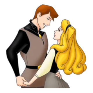 💑 Aurora Sleeping Beauty Prinzessin, Disney, Prinz, Romantik, Liebe telegram sticker