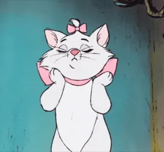 🐈 Marie The Aristocats cat, cute, kitten, disney, cartoon, animal telegram sticker