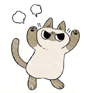 😠 cat, cartoon, angry, cute, animal, illustration, sticker telegram sticker