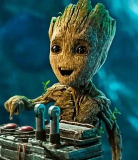 🌴 Groot Guardians of the Galaxy Groot, Marvel, nhân vật, khoa học viễn tưởng, cây, bé Groot, dễ thương, hài hước telegram sticker