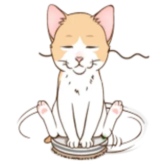 😌 kucing, binatang, imut, kawaii, stiker, hewan peliharaan, felin, peliharaan telegram sticker