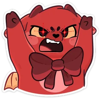 😡 Cartoon, Boos, Beer, Rood, Schattig, Dier, Illustratie telegram sticker
