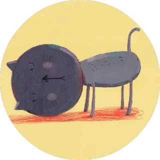 😾 kucing, imut, binatang, ilustrasi, tidur whatsapp sticker