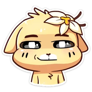😐 chó, hoa, dễ thương, hoạt hình, chó con, động vật telegram sticker