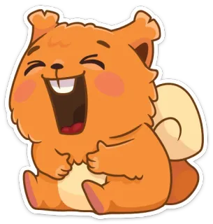 😃 만화, 동물, 다람쥐, 행복한, 귀여운 telegram sticker