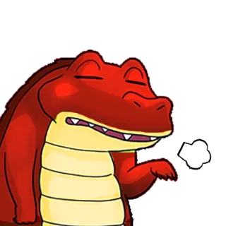 😔 caimán, cocodrilo, reptil, animal, dibujos animados, personaje telegram sticker