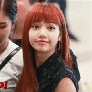 🥂 Lisa kpop, lisa, blackpink, penyanyi, rambut merah, wanita telegram sticker