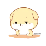😏 hond, schattig, dier, huisdier, cartoon whatsapp sticker
