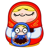 🥰 Matryoshka, Boneka Rusia, Boneka bersusun, Mainan, Kartun whatsapp sticker