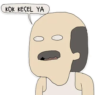 😕 KOK KEÇEL YA Dessin animé, Chauve, Homme, Moustache, Bulle de dialogue telegram sticker
