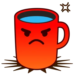 😡 wütend, Kaffeebecher, rot, Gesicht, Emoji whatsapp sticker