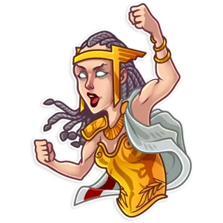 ✊ woman, sticker, character, female, pose, illustration telegram sticker