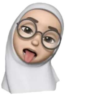 😝 Emoji, Meme, Zunge, albern, lustig, Frau, Hijab telegram sticker