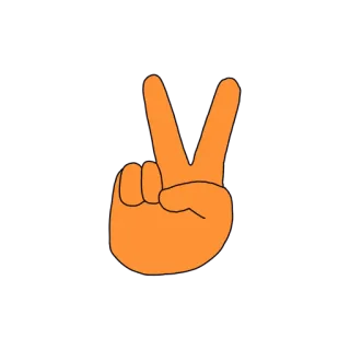 ✌️ paz, vitória, gesto de mão, sinal de paz whatsapp sticker