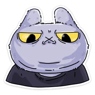 😠 cat, sticker, animal, cartoon, illustration, cute, funny whatsapp sticker